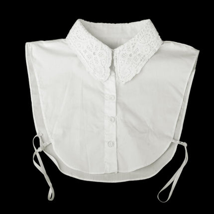 Crofta Water-soluble Lace Fake Collar Detachable Half Shirt Blouse - White