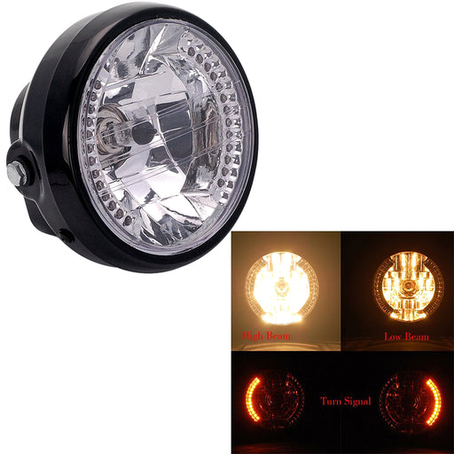 Crofta 12V Motorcycle Headlight for Harley Bobber Dyna Amber LED Turn Signal Light