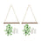 Crofta 2Pcs Artificial Greenery Wood Hanging Plant Shelves for Living Room Portable