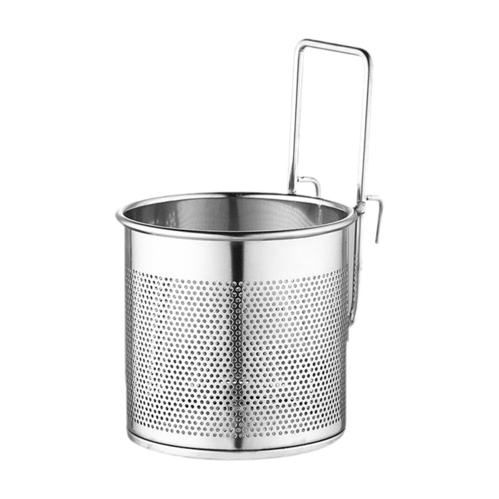 Crofta Pasta Basket Sturdy Spaghetti Pasta Strainer for Dining Room Vegetable Ramen 10x11cm Silver