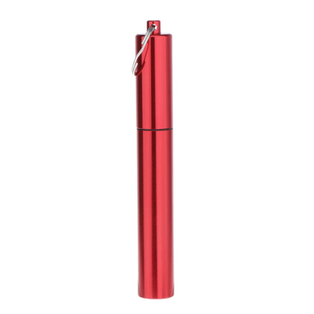 Crofta Reusable Stainless Steel Metal Straw Portable Telescopic Straw Set Red