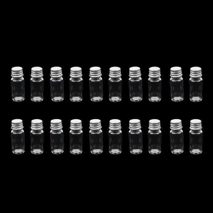 20pcs Transparent Travel Empty Refillable Essential Oils Makeup Bottles Containers with Aluminum Screw Lid 10ml