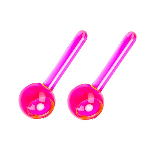 2 Pieces Facial Cooling Ice Globes Ball for Face Neck Care Dark Pink