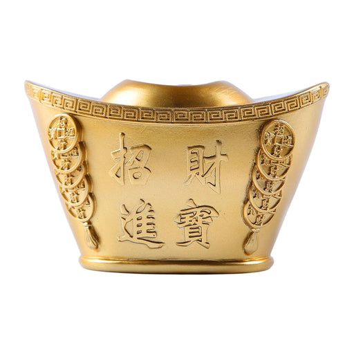 Yuan Bao Statue Chinese Feng Shui Toothpick Holder for Party Table Ornaments Gold