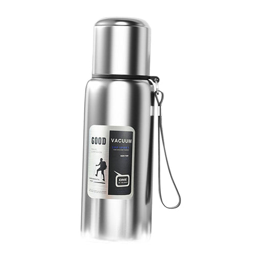 Insulated Water Bottle Hot Water Dispenser Portable Kettle for Trip Work Gym 600ml silvery