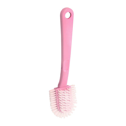 Crofta Five Sided Shoe Brush with Hanging Hole PP Material Comfortable for Cleaning Pink