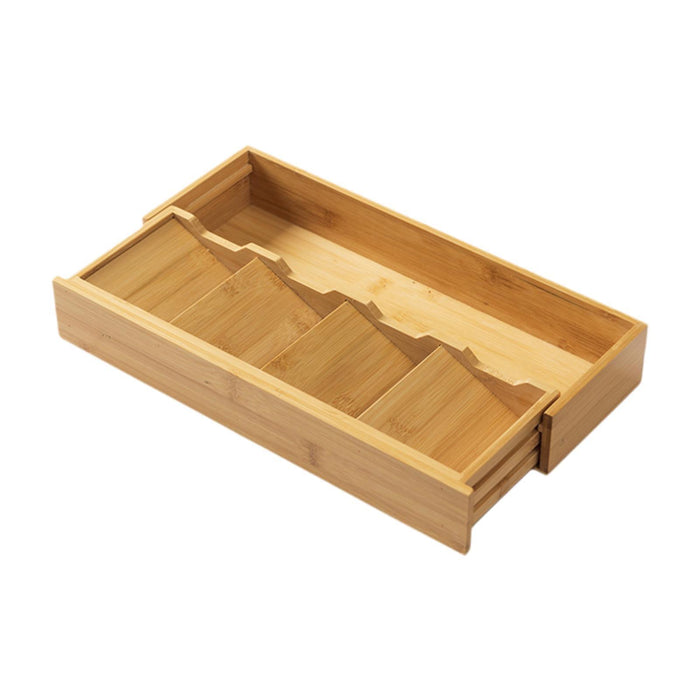 Wooden Cutlery Box Multiuse Kitchen Drawer Organizer for Spoons Forks Knives Retractable