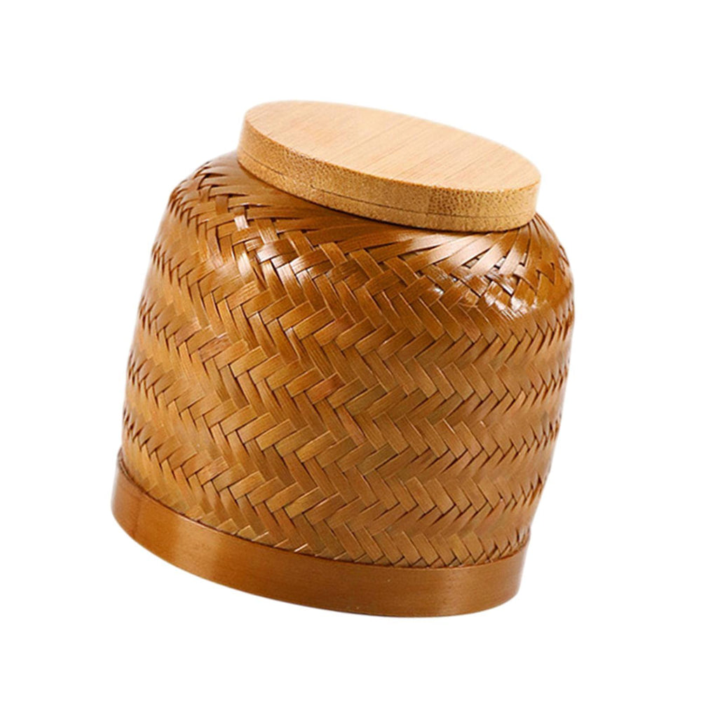 Crofta Woven Tea Container Traditional Portable Rattan Tea Jar for Coffee Sugar