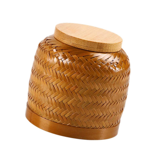 Crofta Woven Tea Container Traditional Portable Rattan Tea Jar for Coffee Sugar