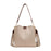 Crofta Womens Leather Shoulder Bag Lightweight Bucket Bag for Outdoor Work Vacation Beige