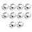 Crofta 10pcs Silver Snap Button Drill Finger Ring fits Noosa Adjustable DIY Jewelry