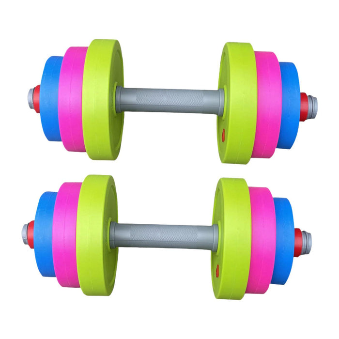 Crofta 2 Pieces Kids Toys Dumbbells Playset Kids Workout Equipment Set for Home Use Handle 12 cm