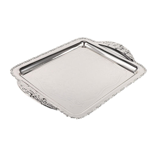 Fruit Serving Plate Wearproof Dessert Plate for Restaurant Wedding Household Medium Silver