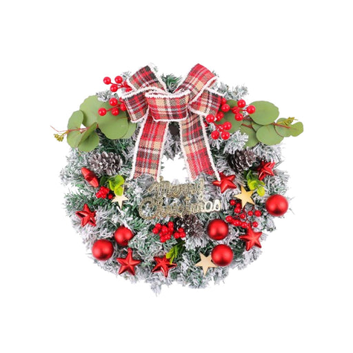 Crofta Xmas Wreath Door Christmas Ball Ornament Window Artificial Christmas Wreath Style B