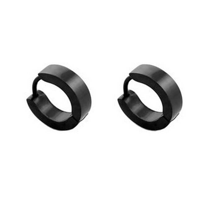 Crofta 1 Pair Mens Women Stainless Steel Hoop Huggies Ear Stud Earrings 18 Gauge