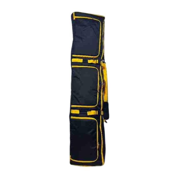 Crofta Ski Bag Wheeled for Adults with Handle Transport Snowboard Sleeve for Skiing Black Yellow