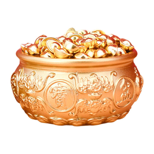 Crofta Chinese Treasure Bowl Crafts Gift Money Drawing Bowl for Office Shelf Indoor Diameter 8 cm