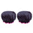 2 Pieces Double Layer Waterproof Shower Bathing Caps for Women Black #1