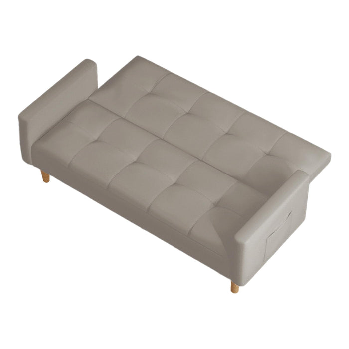 Crofta 170cm Convertible Sofa Bed Couch 3 Seat Stylish Sturdy Living Room Furniture Light Gray