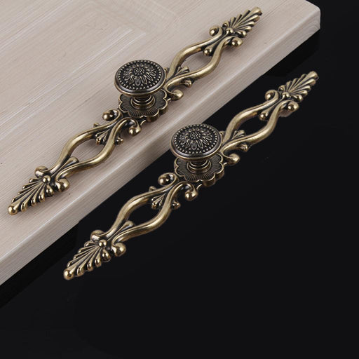 Crofta 10x Antique Brass Cupboard Cabinet Drawer Door Wardrobe Pull Handles Knobs 128mm