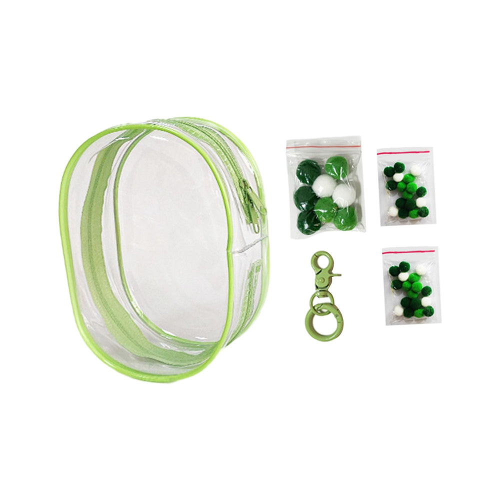 Clear Figure Display Bag PVC Backpack Decor Zipper Closure Doll Display Case Green