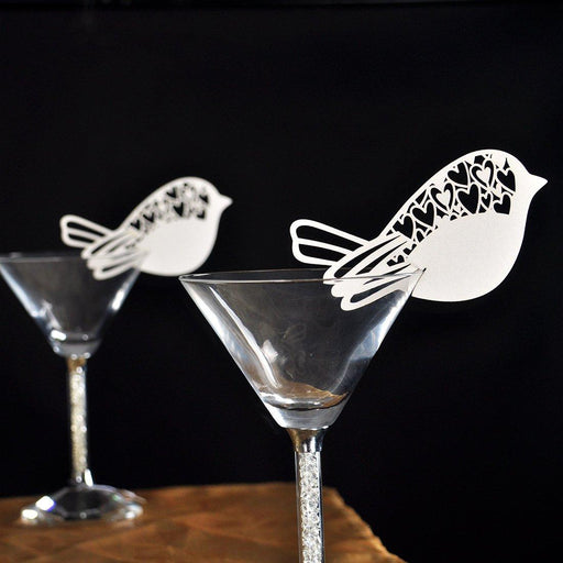 Crofta 50pcs Bird Wine Glass Escort Place Card Wedding Party Table Decoration Favor