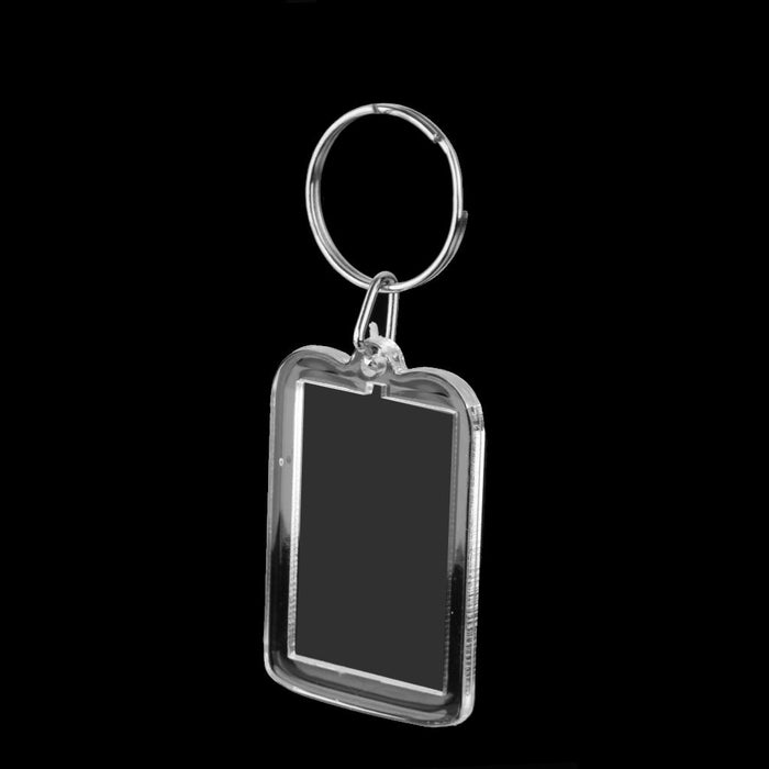 10pcs Rectangle Blank Insert Photo Picture Frame Split Ring Keychain 3.3x5cm