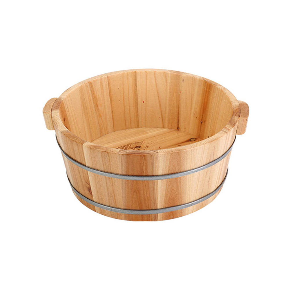 Crofta Wood Footbath Basin Household Home Supplie Foot Soaking Bath Basin Basin Tub 16x36cm A