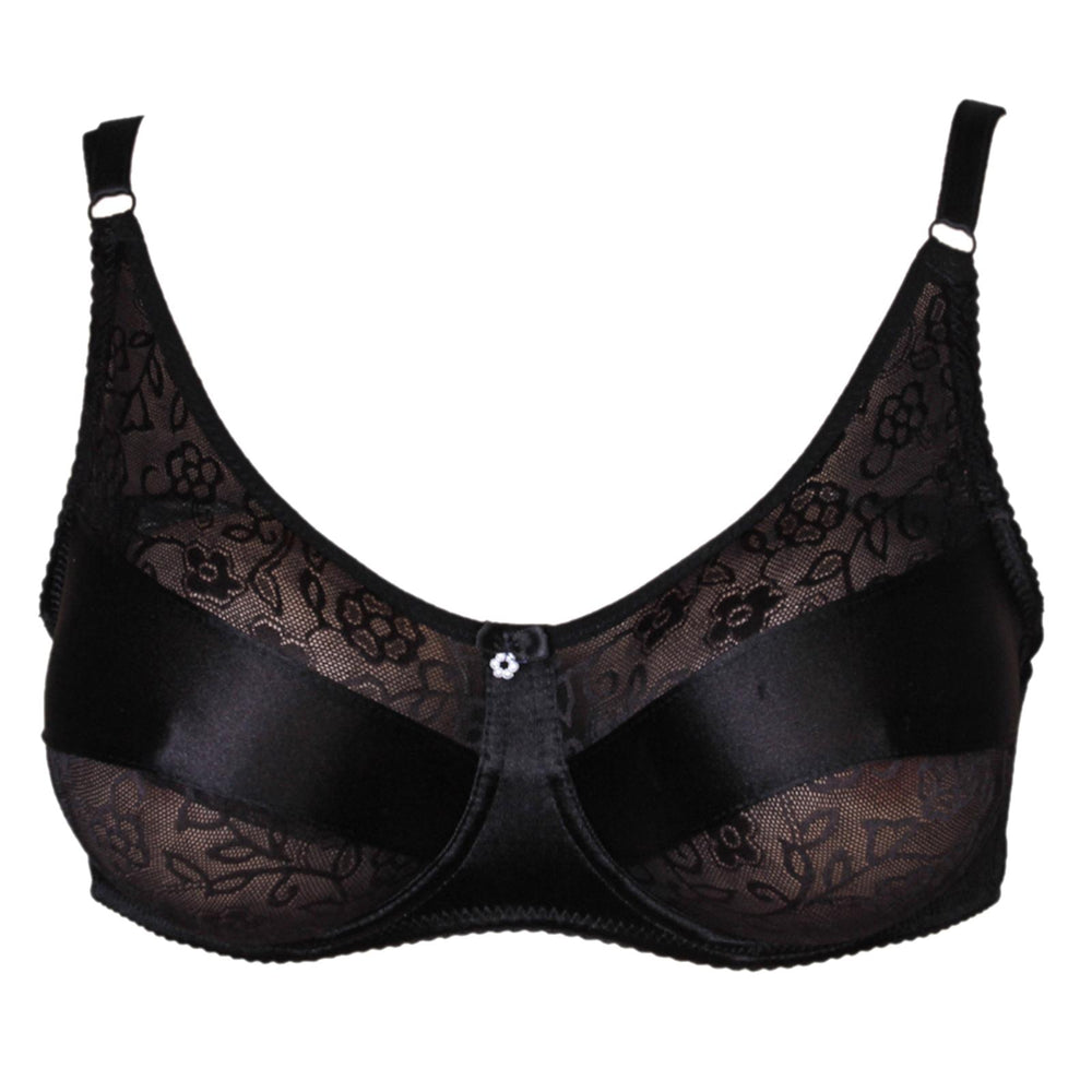 Crofta Women Girls Ladies Special Pocket Cotton Blend Bra Lingerie Undergarments Black 40/90