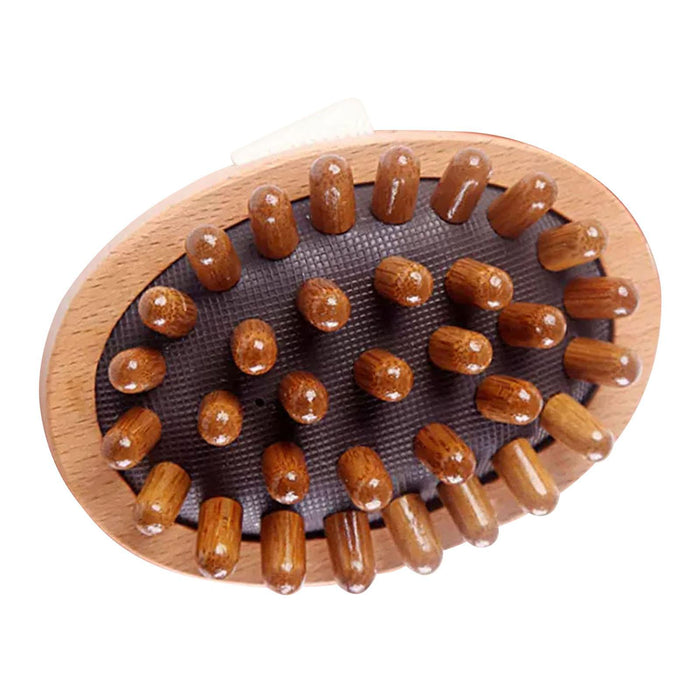 Crofta Wooden Massager Back Muscle Portable Guasha Scraping Brush for Arm Waist Leg 11x7.5cm Brown