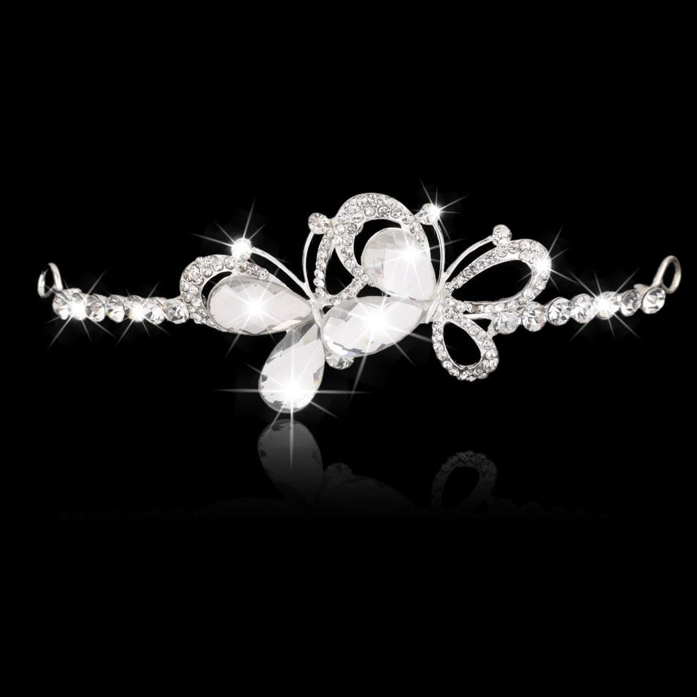 Wedding Bridal Crystal Tiara Rhinestone Crown Headband Butterfly Pattern