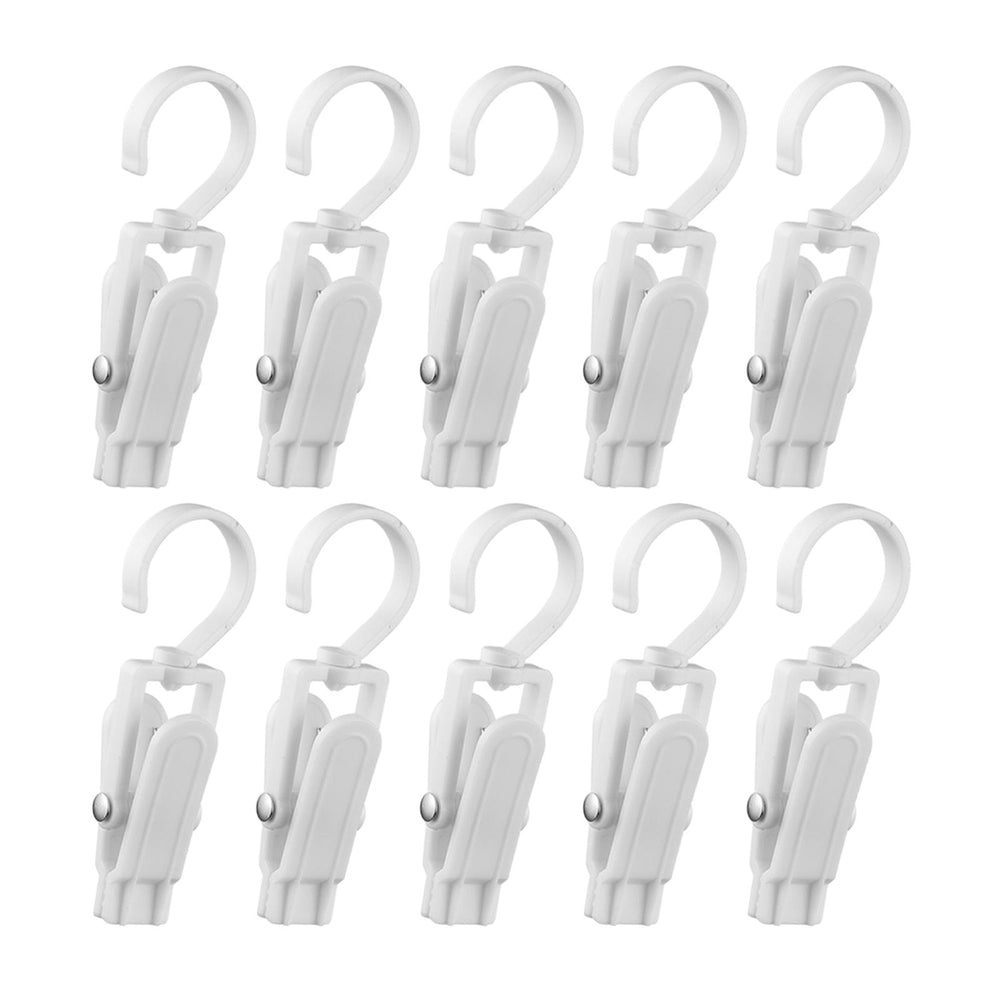 10Pcs Swivel Laundry Clips Portable Travel Clothes Pins for Pants Socks Hats White