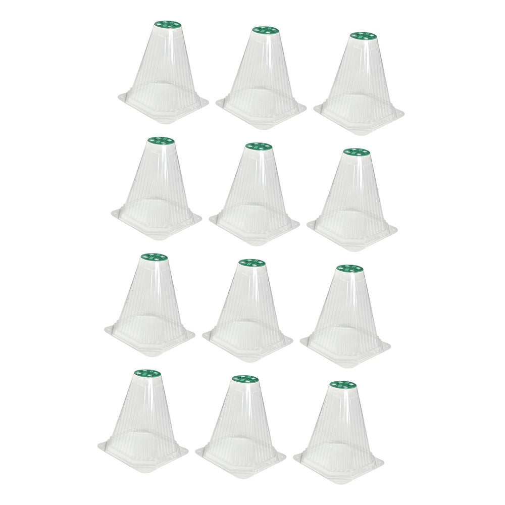 Crofta 12x Plant Bell Covers Winter Vegetable Greenhouse from Animal Garden Cloches Clear with Lids