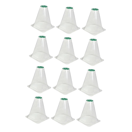 Crofta 12x Plant Bell Covers Winter Vegetable Greenhouse from Animal Garden Cloches Clear with Lids