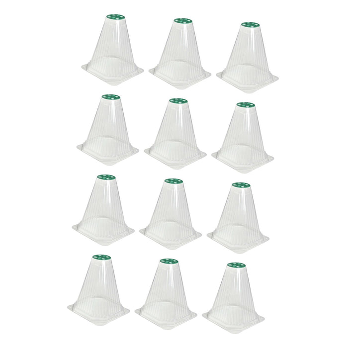 Crofta 12x Plant Bell Covers Winter Vegetable Greenhouse from Animal Garden Cloches Clear with Lids