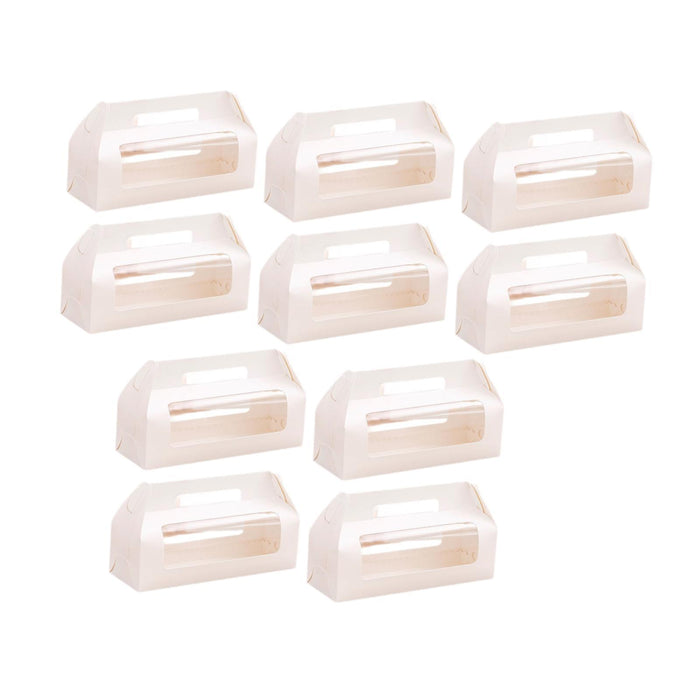 10Pcs Cake Boxes Portable Cake Roll Packaging Box for Camping Picnic Holiday L