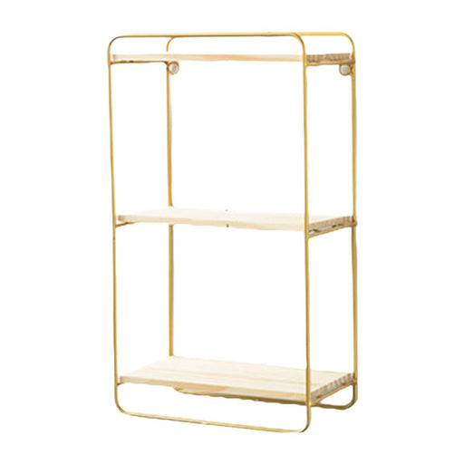 3 Tiers Wall Mounted Storage Rack Wall Storage Holder for Living Room Toilet Gold