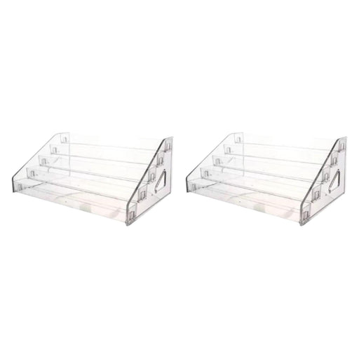 2 Pieces Acrylic Nail Polish Display Rack Countertop Acrylic Lipstick Holder 5 Tier