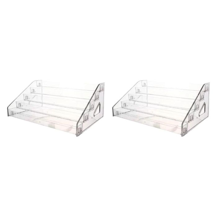 2 Pieces Acrylic Nail Polish Display Rack Countertop Acrylic Lipstick Holder 5 Tier