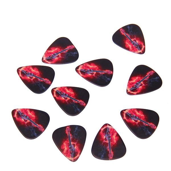 Crofta 10pcs Flame Design Guitar Picks Plectrums 0.71mm