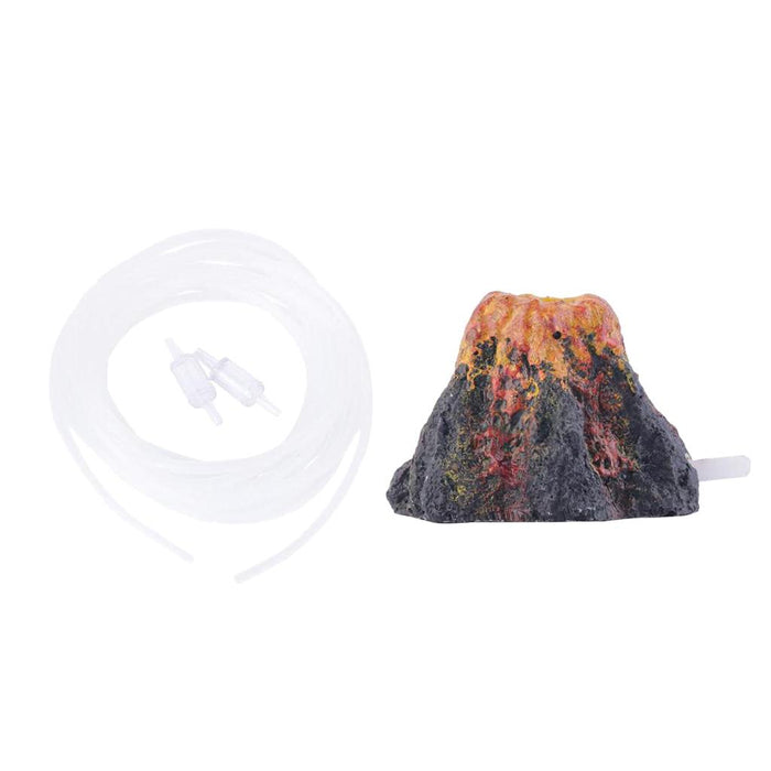 Crofta Aquarium Underwater Bubbling Volcano Ornament with Air Pipe Fish Tank Decor