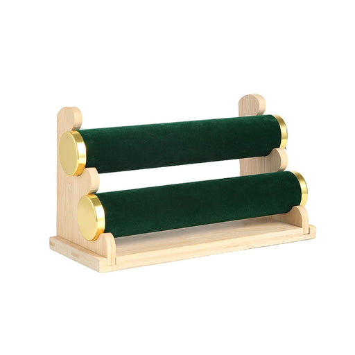 Crofta Bangle Bracelet Holder Jewelry Organizer for Shop Window Tradeshow Tabletop Two Layers Green