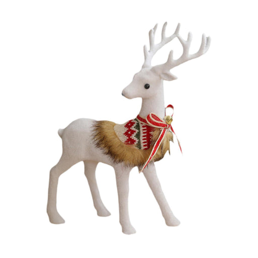 Crofta Xmas Sculpture Gift Christmas Elk Statue for Living Room Indoor Shelf Looking back Elk