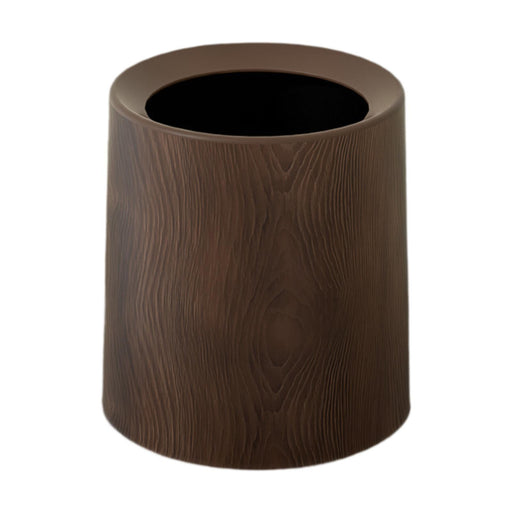 Wood Grain Plastic Trash Can Open Top for Bedroom Indoor Outdoor Living Room without base