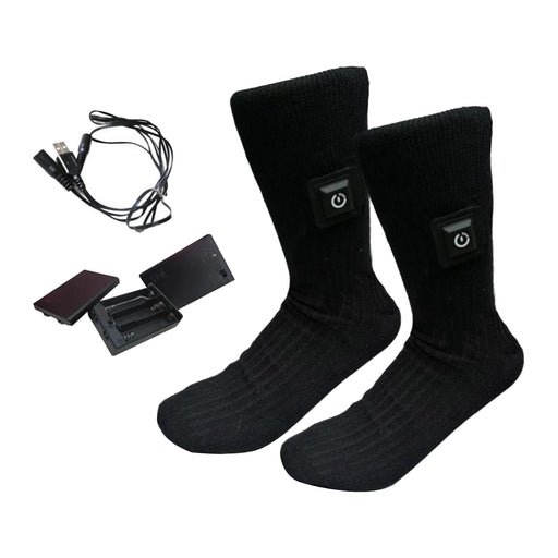 2x Unisex Electric Heated Sock with Battery Box Foot Warmer for Cycling battery case USB