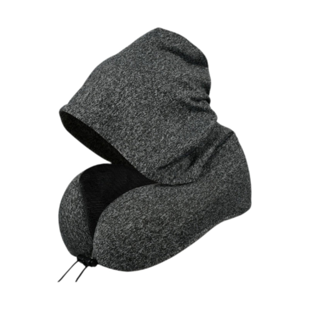 Crofta Hooded Travel Pillow Hooded Travel Cushion for Outdoor Chair Journals dark grey