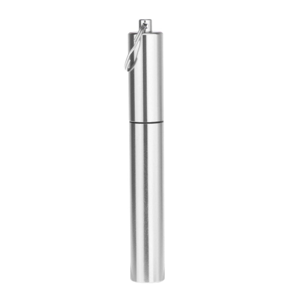 Crofta Reusable Stainless Steel Metal Straw Portable Telescopic Straw Set Silver