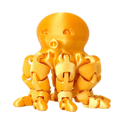 Crofta 3D Printed Octopod Animals Toy Decoration 3D Printing for Birthday Gifts yellow