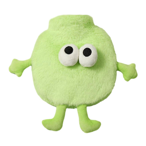 Crofta Hot Water Bottle with Plush Reusable Adorable for Kids Holiday Gift Children Green