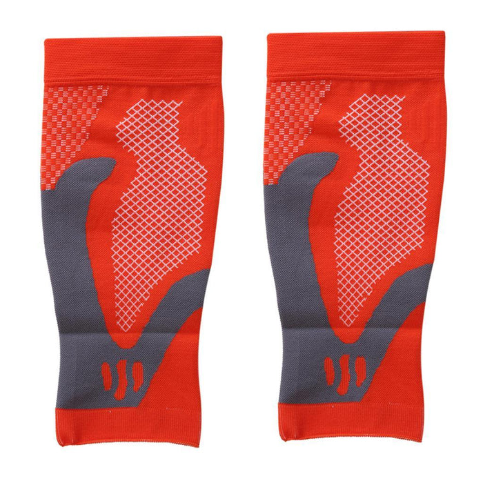 Crofta 1 Pair Sports  Running Calf Compression Sleeves Leg Guard Wrap Orange M